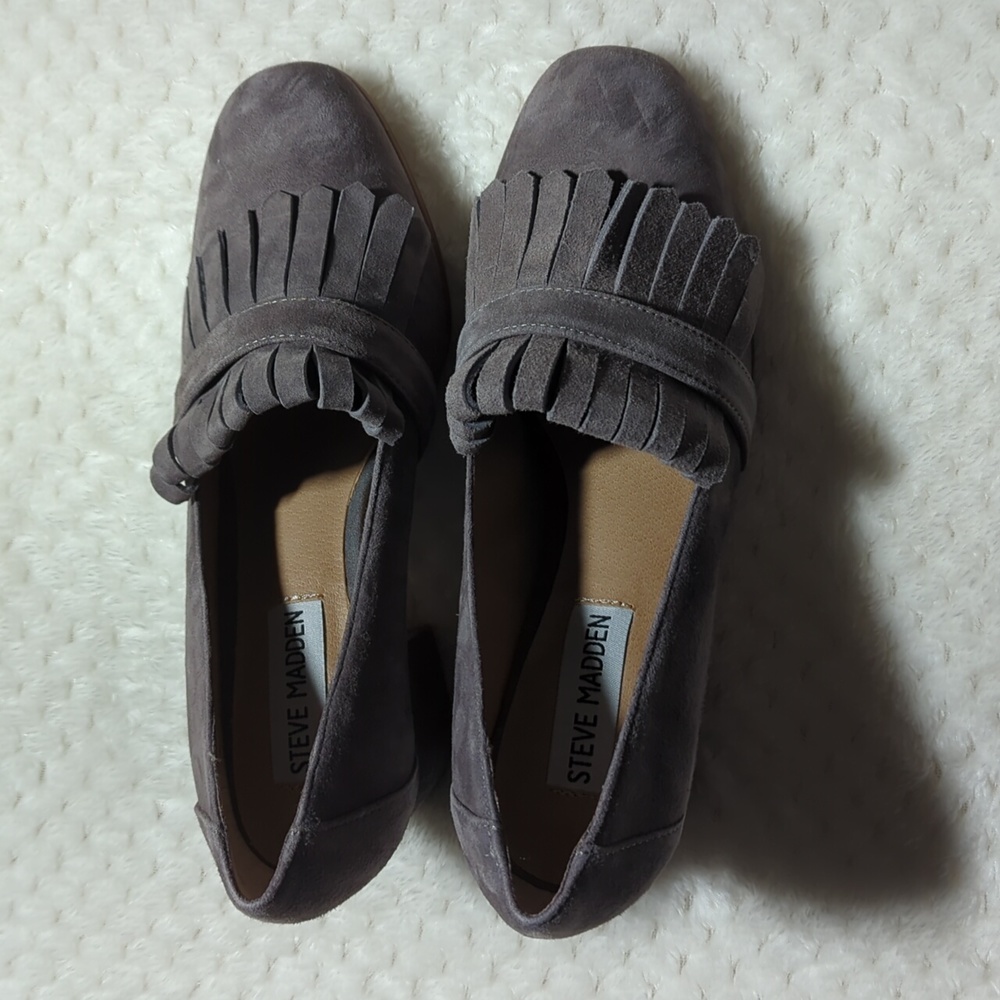 Steve Madden Gray Fringe Heels - Picture 2 of 8